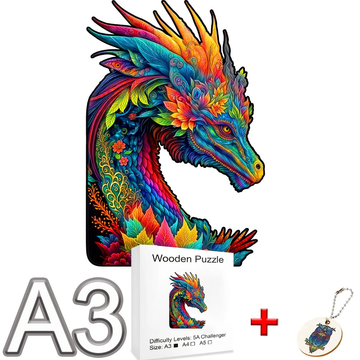 Puzzle en bois dragon - Coffre à jouets